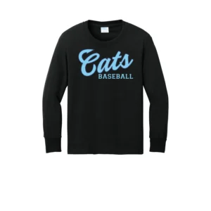 Cats Baseball Logo Youth Long Sleeves