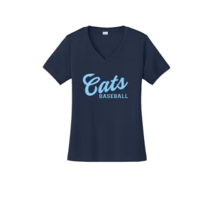 Cats Baseball Logo Ladies V-Neck