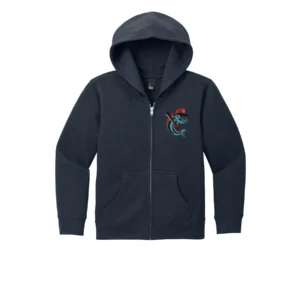 Channel Cats Catfish Embroidery Youth Full Zip Hoodie