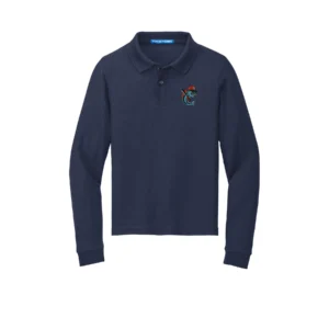 Channel Cats Catfish Embroidery Youth Long Sleeve Polo