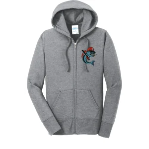 Channel Cats Catfish Embroidery Ladies Full Zip Hoodie